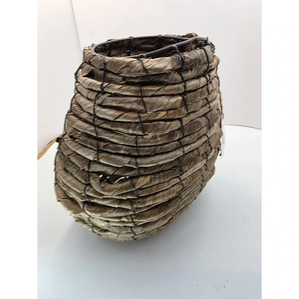 Handwoven Natural Wicker Floor Vase Decorative BasketRustic Boho Farmhouse 10